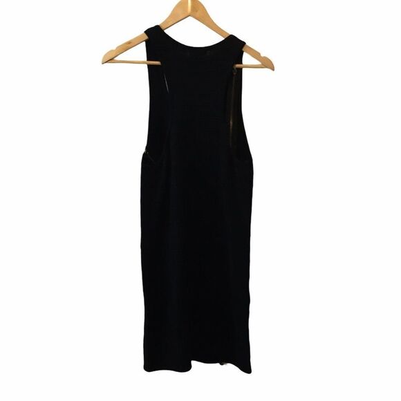 T BAGS Black Knit Bandage Dress Zipper Detailing - Picture 5 of 10